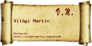 Világi Martin névjegykártya